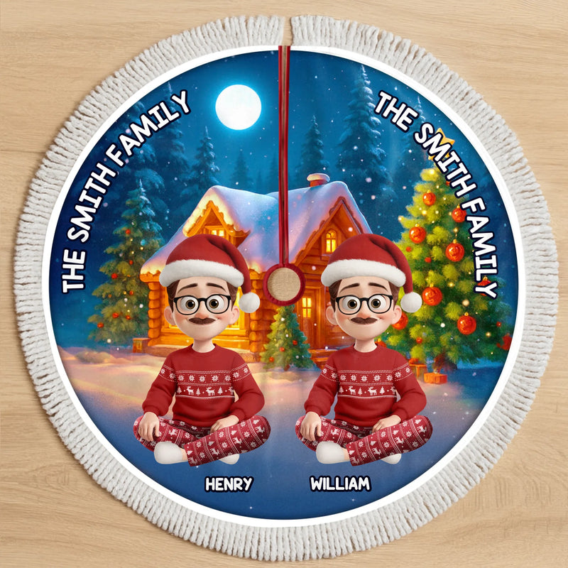 Custom Tree Skirt - Personalized Christmas Birthday Gifts For Mom, Dad, Brother, Sister, Kids - Love Warms Our Christmas Home