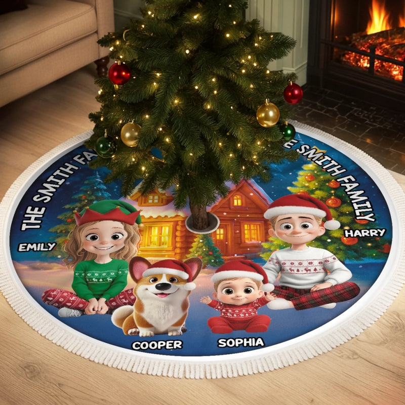 Custom Tree Skirt - Personalized Christmas Birthday Gifts For Mom, Dad, Brother, Sister, Kids - Love Warms Our Christmas Home
