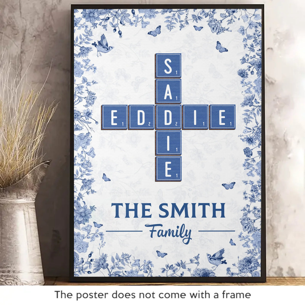 Custom Scrabble Vertical Poster - Personalized Birthday Gifts For Mom, Dad, Brother, Sister, Kids - Joy Grows When We Are One