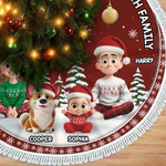 Custom Tree Skirt - Personalized Christmas Birthday Gifts For Mom, Dad, Brother, Sister, Kids - Blessed This Christmas