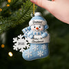 Custom First Christmas Acrylic Ornament - Personalized Christmas Baby Shower, Gender Reveal Gifts For New Moms, New Dads, New Parents - Little Heart Big Joy