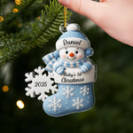Custom First Christmas Acrylic Ornament - Personalized Christmas Baby Shower, Gender Reveal Gifts For New Moms, New Dads, New Parents - Little Heart Big Joy