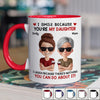 Custom Accent Mug - Personalized Birthday Gifts For Mom, Dad, Daughter, Son - Love Runs In Family