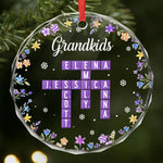 Custom Scrabble Circle Glass Ornament -   Personalized Christmas Birthday Gifts For Mom, Dad, Brother, Sister, Kids - Home Is Where Joy Grows