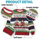 Custom Name Funny Beer and Dog Christmas Gifts for Men - Personalized Sweatshirt