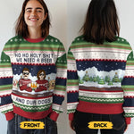 Custom Name Funny Beer and Dog Christmas Gifts for Men - Personalized Sweatshirt