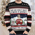 Custom Name Funny Beer and Dog Christmas Gifts for Men - Personalized Sweatshirt