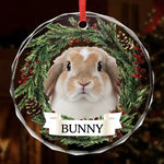 Custom Photo Circle Glass Ornament - Personalized Pet Christmas Memorial Sympathy Gifts For Dog Lovers, Cat Lovers - Forever Loved Never Forgotten