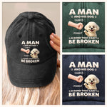 Custom Name Man and His Dog Gifts for Dog Lovers - Personalized Washed Baseball Cap