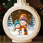 Custom Snowman Candlelight Lantern Ornament - Personalized Christmas Birthday Gifts For Mom, Grandma - Snowy Days Warm Hugs