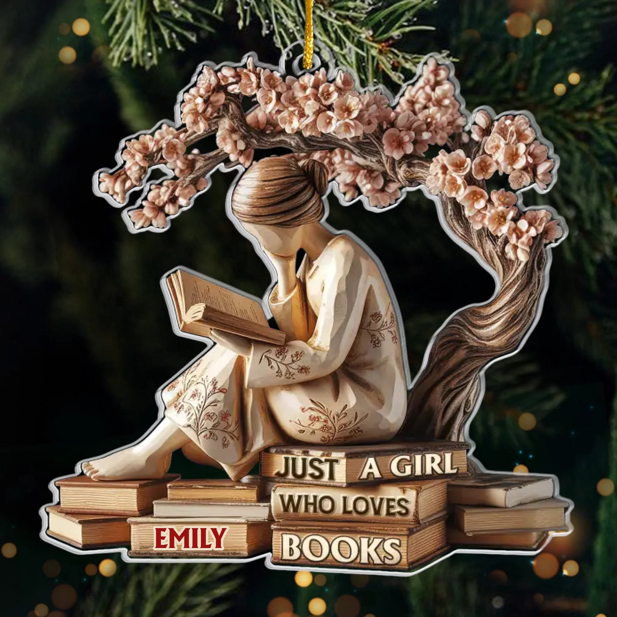 Custom Acrylic Ornament - Personalized Christmas Bookish Gifts For Book Lovers, Bookworms, Readers - Serenity In Every Page
