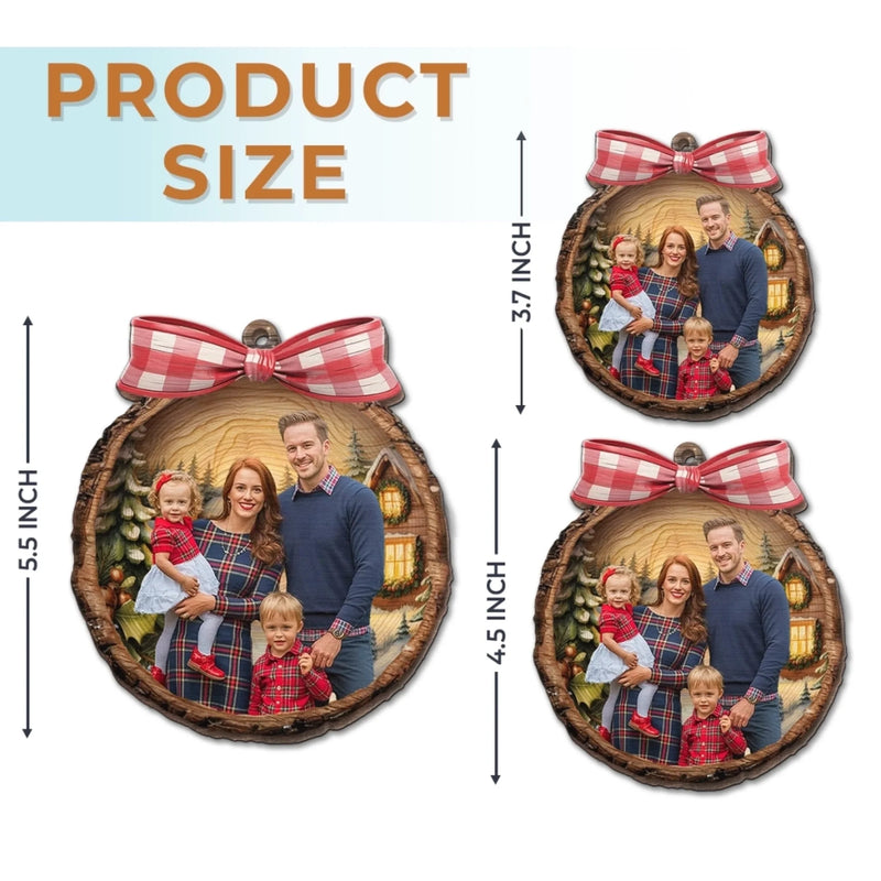 Custom Photo Wood Ornament - Personalized Christmas Birthday Gifts For Mom, Dad, Brother, Sister, Kids - Love Grows Best In Cozy Cabins