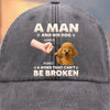 Custom Vintage Washed Denim Baseball Cap - Personalized Birthday Gifts For Dog Lovers, Dog Dad And Mom - Built For Dog Days