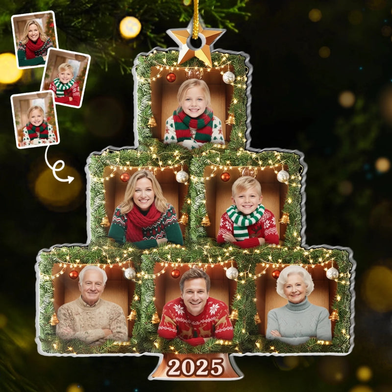 Custom Photo Acrylic Ornament - Personalized Christmas Birthday Gifts For Mom, Dad, Brother, Sister, Kids - Homegrown Happiness Since Forever