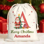 Custom Name Santa Christmas Gifts - Personalized Christmas Favor Bag