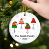 Custom Ceramic Ornament - Personalized Christmas Birthday Gifts For Mom, Dad, Brother, Sister, Kids - Joy Begins Where Family Gathers