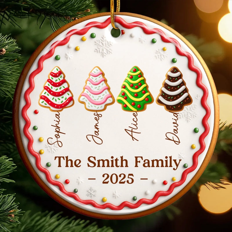 Custom Ceramic Ornament - Personalized Christmas Birthday Gifts For Mom, Dad, Brother, Sister, Kids - Together We Shine Bright This Christmas