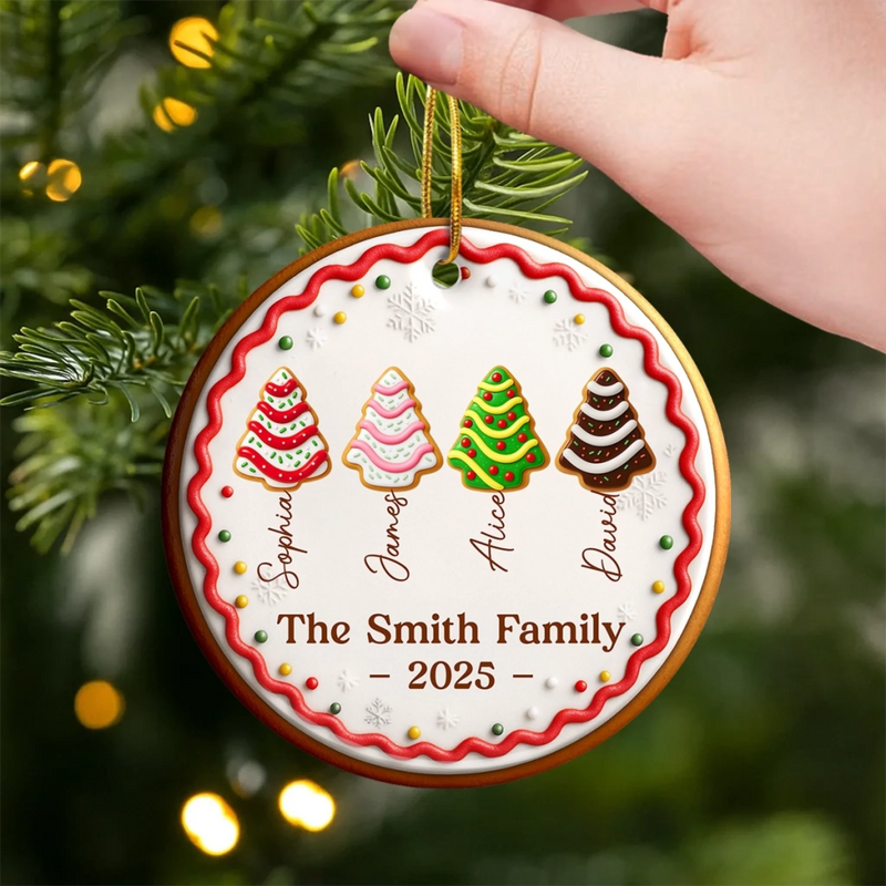 Custom Ceramic Ornament - Personalized Christmas Birthday Gifts For Mom, Dad, Brother, Sister, Kids - Together We Shine Bright This Christmas