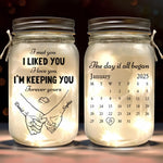 Custom Mason Jar Light - Personalized Anniversary Wedding Gifts For Husband And Wife, Him And Her - Love, Bottled And Glowing