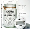Custom Mason Jar Light - Personalized Anniversary Wedding Gifts For Husband And Wife, Him And Her - Love, Bottled And Glowing
