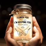 Custom Mason Jar Light - Personalized Anniversary Wedding Gifts For Husband And Wife, Him And Her - Love, Bottled And Glowing
