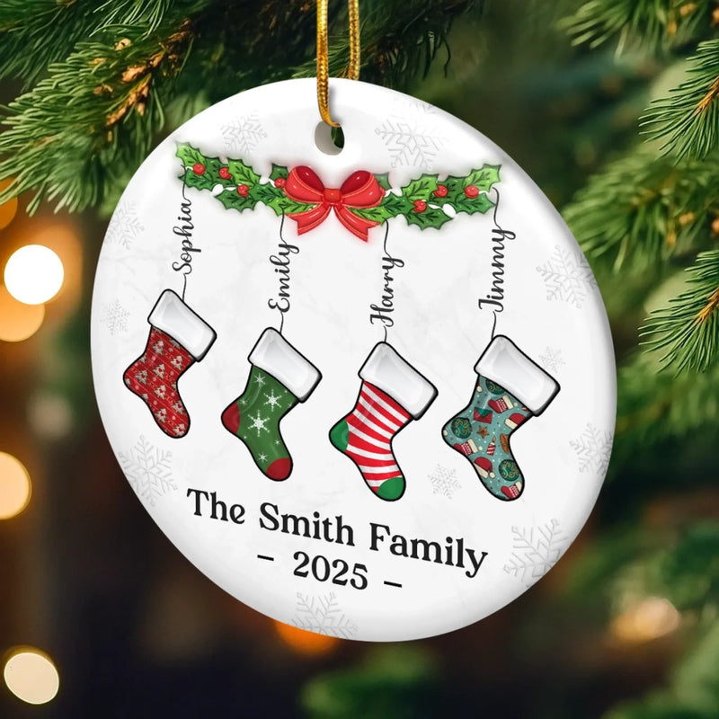 Custom Ceramic Ornament - Personalized Christmas Birthday Gifts For Mom, Dad, Brother, Sister, Kids - Our Lovely Family