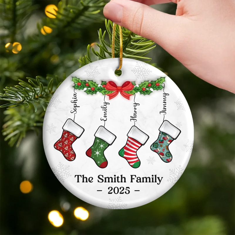Custom Ceramic Ornament - Personalized Christmas Birthday Gifts For Mom, Dad, Brother, Sister, Kids - Our Lovely Family