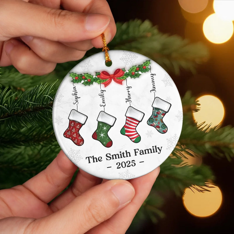 Custom Ceramic Ornament - Personalized Christmas Birthday Gifts For Mom, Dad, Brother, Sister, Kids - Our Lovely Family