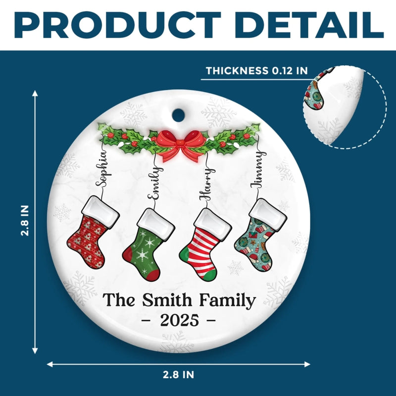 Custom Ceramic Ornament - Personalized Christmas Birthday Gifts For Mom, Dad, Brother, Sister, Kids - Our Lovely Family