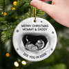 Custom Photo Ceramic Ornament - Personalized Christmas Baby Shower, Gender Reveal Gifts For New Moms, New Dads, New Parents - A Little Elf Arriving Soon