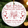 Custom Ceramic Ornament - Personalized Best Friend Christmas Birthday Gifts For Women, Besties, Sisters, BFF - Snowflakes And Giggles With You