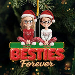 Custom Acrylic Ornament - Personalized Best Friend Christmas Birthday Gifts For Women, Besties, Sisters, BFF - Side By Side