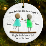 Custom Sea Glass Ceramic Ornament - Personalized Best Friend Birthday Gifts For Women, Besties, Sisters, BFF - Laugh Louder With You