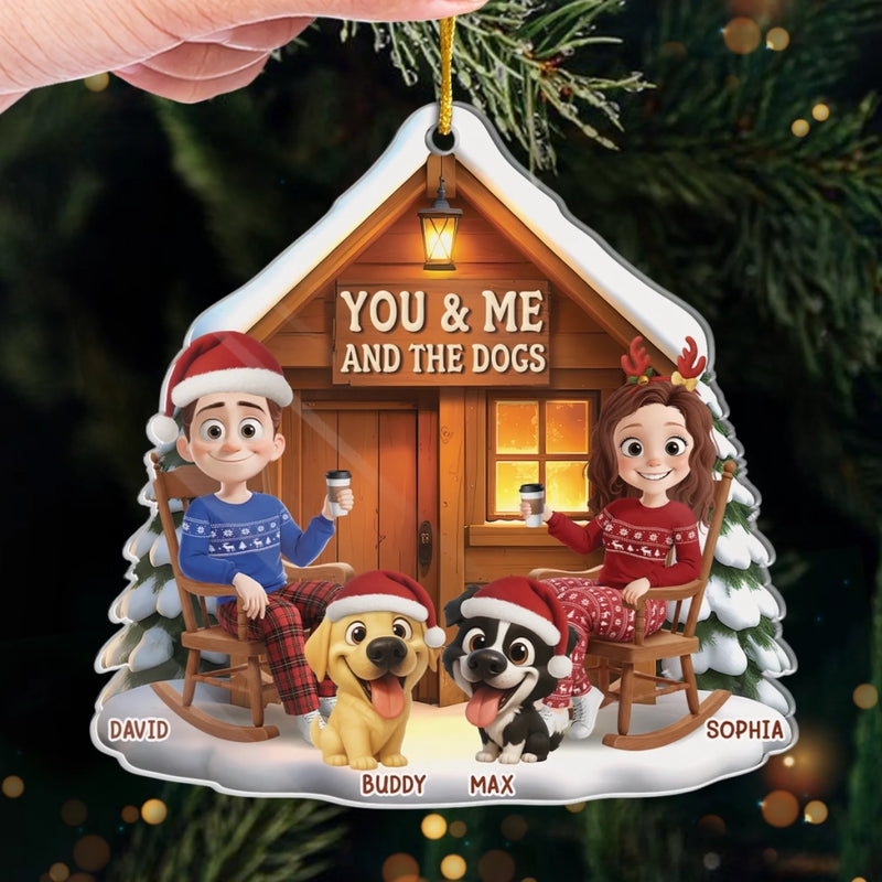 Custom Acrylic Ornament - Personalized Anniversary Christmas Wedding Gifts For Husband And Wife,  Dog Dad And Mom - Together With Our Pup