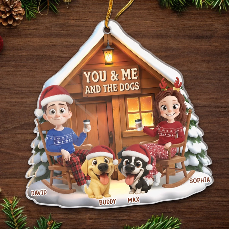 Custom Acrylic Ornament - Personalized Anniversary Christmas Wedding Gifts For Husband And Wife,  Dog Dad And Mom - Together With Our Pup
