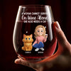 Custom Wine Glass - Personalized Christmas Birthday Gifts For Cat Lovers, Cat Mom And Dad - Life Needs A Purr