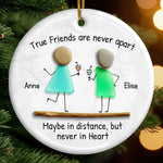 Custom Sea Glass Ceramic Ornament - Personalized Best Friend Birthday Gifts For Women, Besties, Sisters, BFF - Laugh Louder With You