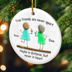 Custom Sea Glass Ceramic Ornament - Personalized Best Friend Birthday Gifts For Women, Besties, Sisters, BFF - Laugh Louder With You