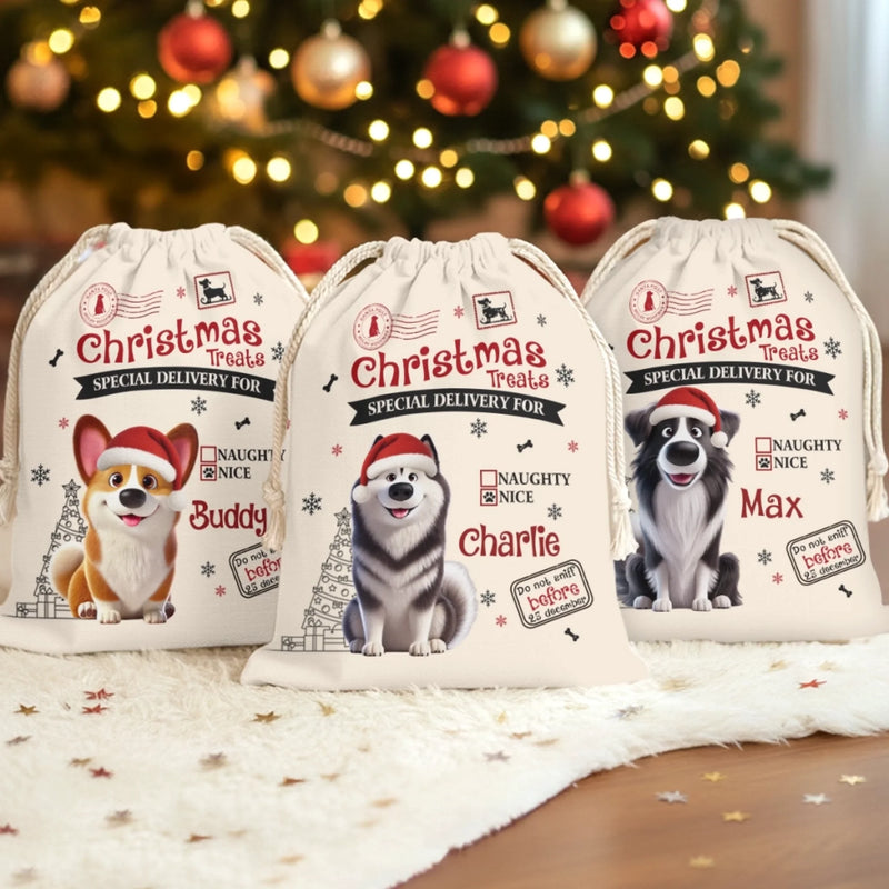 Custom Favor Bag - Personalized Christmas Birthday Gifts For Dog Lovers, Dog Dad And Mom - Paws Bring Joy This Christmas