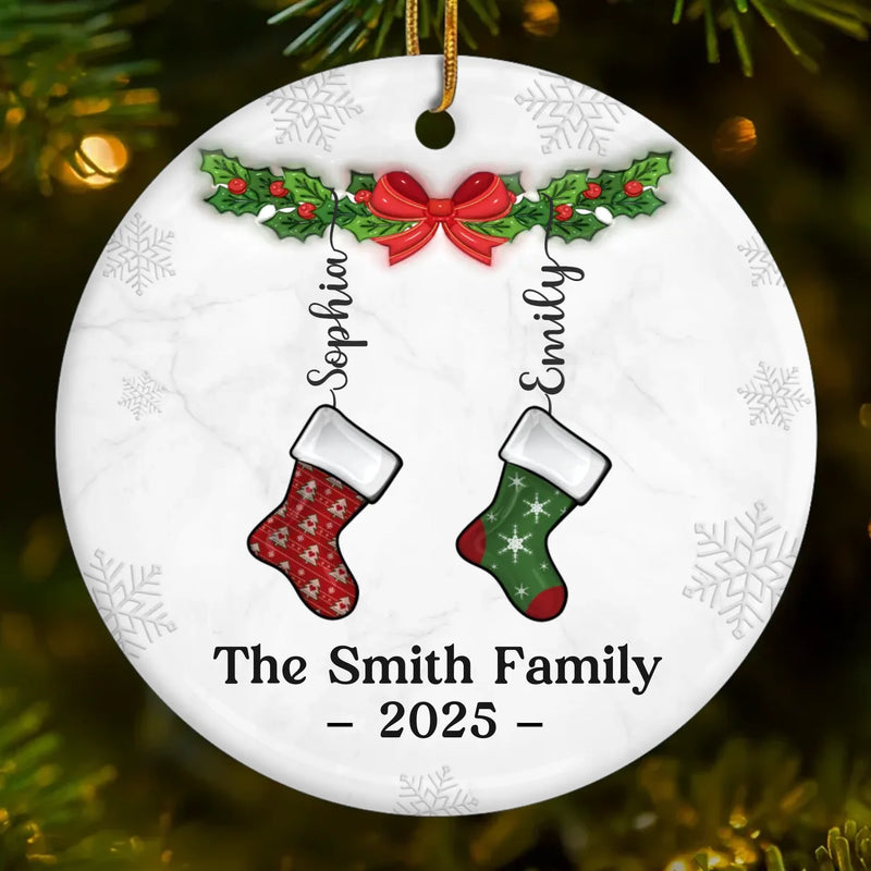 Custom Ceramic Ornament - Personalized Christmas Birthday Gifts For Mom, Dad, Brother, Sister, Kids - Our Lovely Family