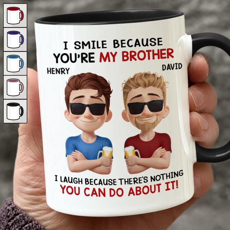 Custom Accent Mug - Personalized Birthday Gifts For Brother - Forever My Day One