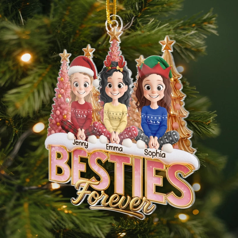 Custom Acrylic Ornament - Personalized Best Friend Christmas Birthday Gifts For Women, Besties, Sisters, BFF - Candy Canes And Endless Laughs