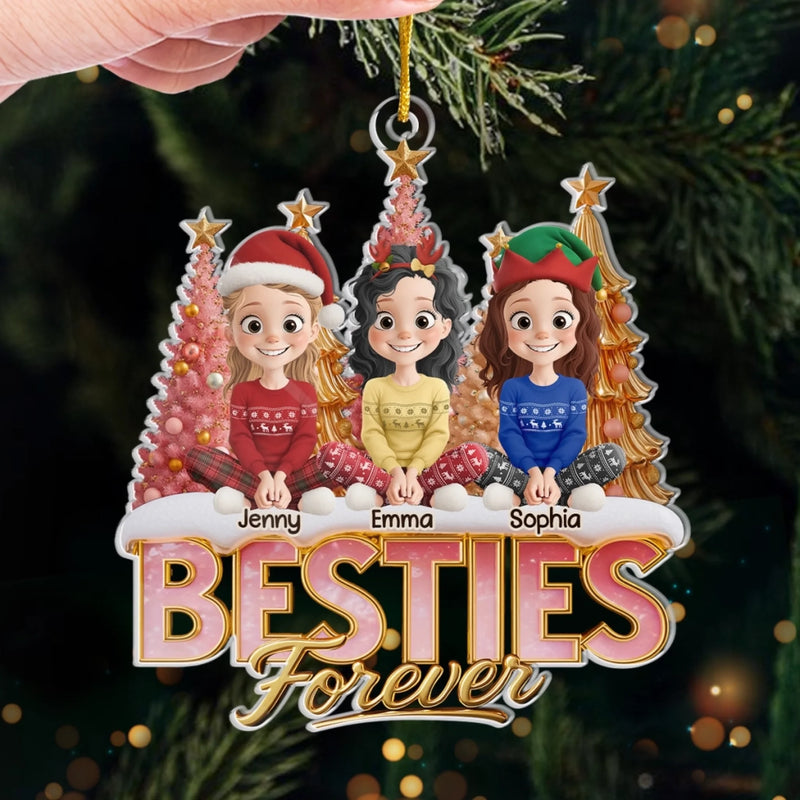 Custom Acrylic Ornament - Personalized Best Friend Christmas Birthday Gifts For Women, Besties, Sisters, BFF - Candy Canes And Endless Laughs