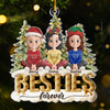 Custom Acrylic Ornament - Personalized Best Friend Christmas Birthday Gifts For Women, Besties, Sisters, BFF - Laughing Through Every Season