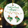 Custom Long Distance Ceramic Ornament - Personalized Best Friend Christmas Birthday Gifts For Women, Besties, Sisters, BFF - Far But Never Apart