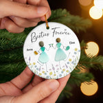 Custom Sea Glass Ceramic Ornament - Personalized Best Friend Birthday Gifts For Women, Besties, Sisters, BFF - Treasures Of The Heart