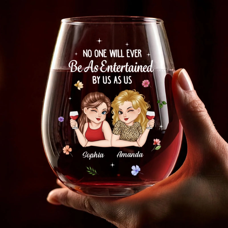 Custom Wine Glass - Personalized Best Friend Birthday Gifts For Women, Besties, Sisters, BFF - Holiday Magic Made With Friends