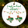 Custom Long Distance Ceramic Ornament - Personalized Best Friend Christmas Birthday Gifts For Women, Besties, Sisters, BFF - Far But Never Apart