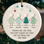Custom Sea Glass Ceramic Ornament - Personalized Best Friend Christmas Birthday Gifts For Women, Besties, Sisters, BFF, Beach Lovers - Smoothed By Time Together