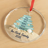 Custom Sea Glass Circle Glass Ornament - Personalized Christmas Birthday Gifts For Mom, Dad, Brother, Sister, Kids, Beach Lovers - Tides Keep Us Close
